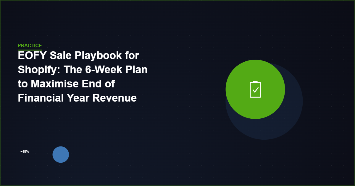 EOFY Sale Playbook for Shopify: The 6-Week Plan to Maximise End of Financial Year Revenue