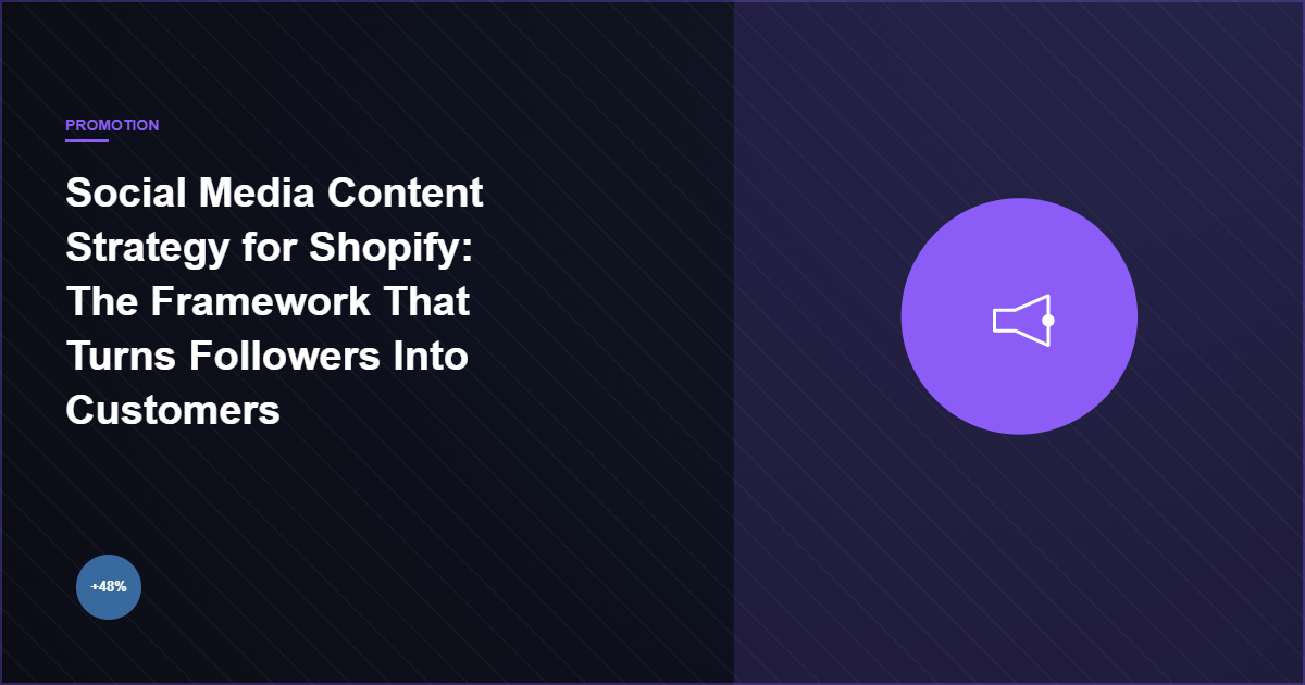 Social Media Content Strategy for Shopify: The Framework That Turns Followers Into Customers