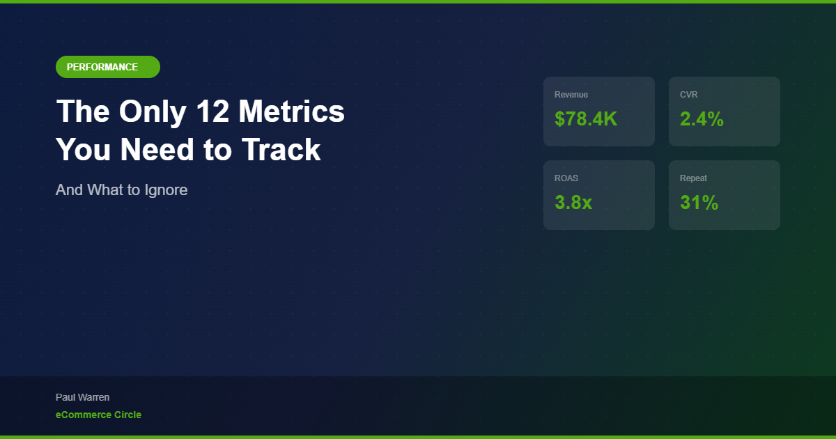 The Only 12 Metrics You Need to Track in Your Shopify Dashboard (And What to Ignore)