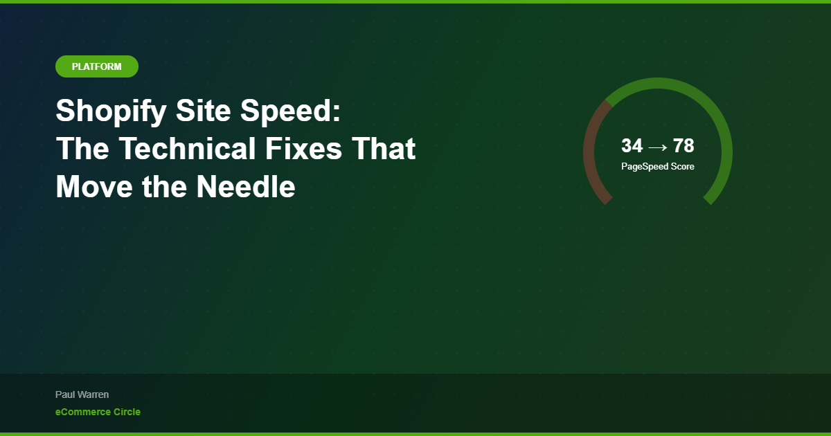 Shopify Site Speed: The Technical Fixes That Actually Move the Needle on Conversions