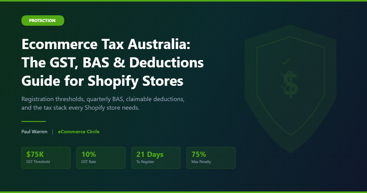 Ecommerce Tax Australia: GST, BAS and Deductions Guide for Shopify Stores