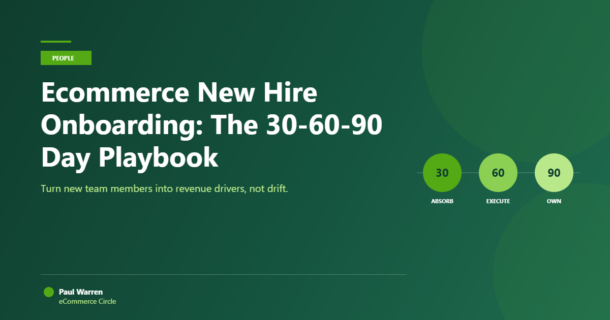 eCommerce new hire onboarding 30-60-90 day playbook featured image