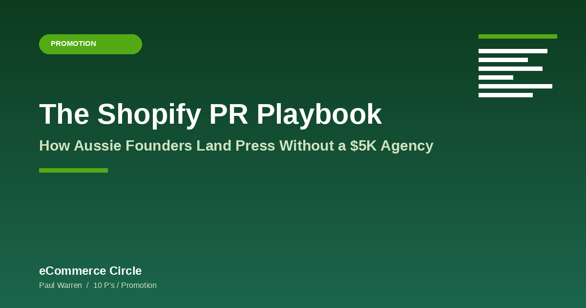 The Shopify PR Playbook by Paul Warren, eCommerce Circle