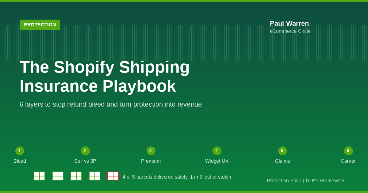 Shipping Insurance Playbook featured image with 6 framework dots