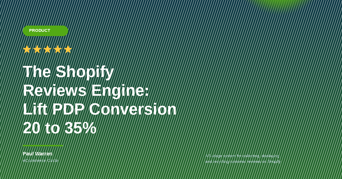 The Shopify Reviews Engine: How to Build a Review Collection System That Lifts PDP Conversion 20 to 35% (and Fills Your UGC Library on Autopilot)