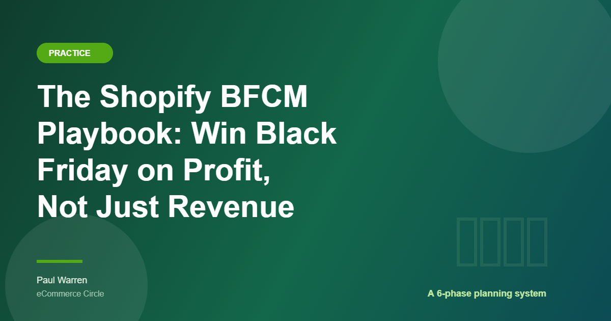 The Shopify BFCM Playbook featured image, eCommerce Circle, Practice