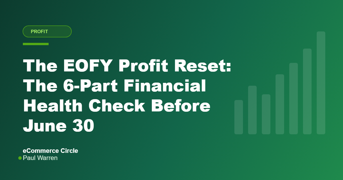 EOFY Profit Reset featured image, eCommerce Circle, Profit pillar