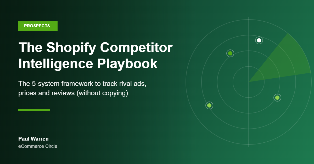 The Shopify Competitor Intelligence Playbook: The 5-System Framework Aussie DTC Founders Use to Track Rival Ads, Prices and Reviews (Without Turning Into a Copycat)