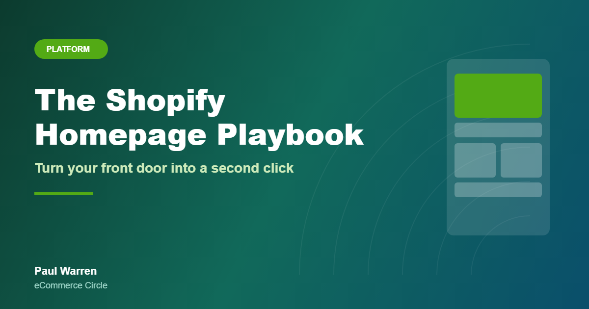 The Shopify Homepage Playbook: The 8-Section Stack Aussie DTC Founders Use to Turn Their Front Door Into a Second Click