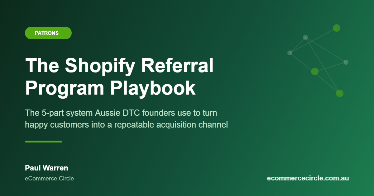 The Shopify Referral Program Playbook featured image, eCommerce Circle, Patrons category