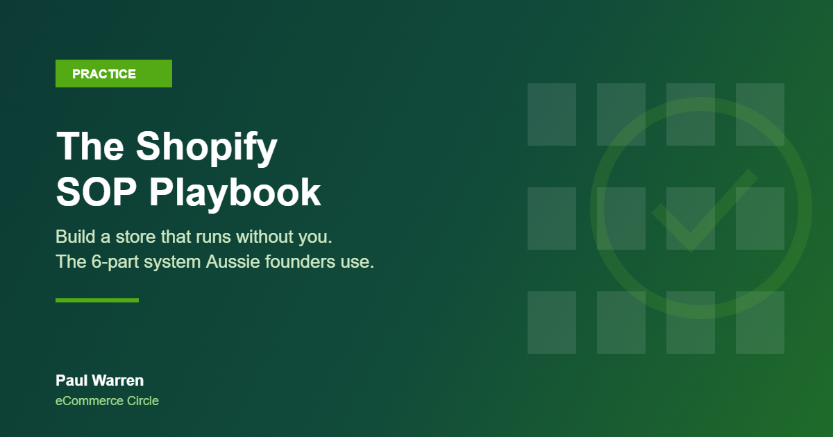 The Shopify SOP Playbook featured image, eCommerce Circle, Practice category