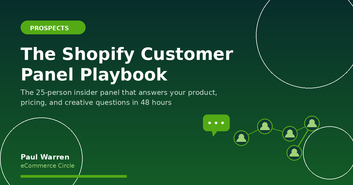 The Shopify Customer Panel Playbook featured image with Prospects badge