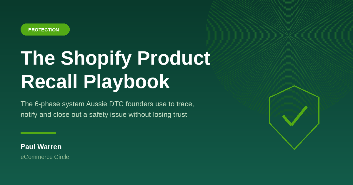 The Shopify Product Recall Playbook: The 6-Phase System Aussie DTC Founders Use to Trace, Notify and Close Out a Safety Issue