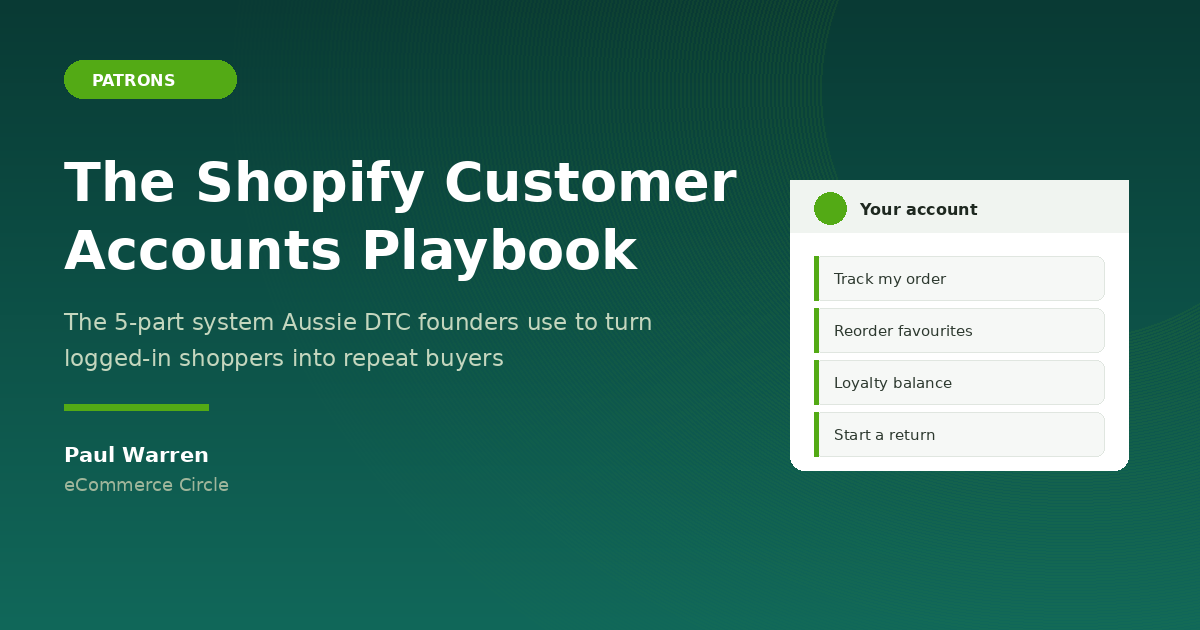The Shopify Customer Accounts Playbook: The 5-Part System Aussie DTC Founders Use to Turn Logged-In Shoppers Into Repeat Buyers