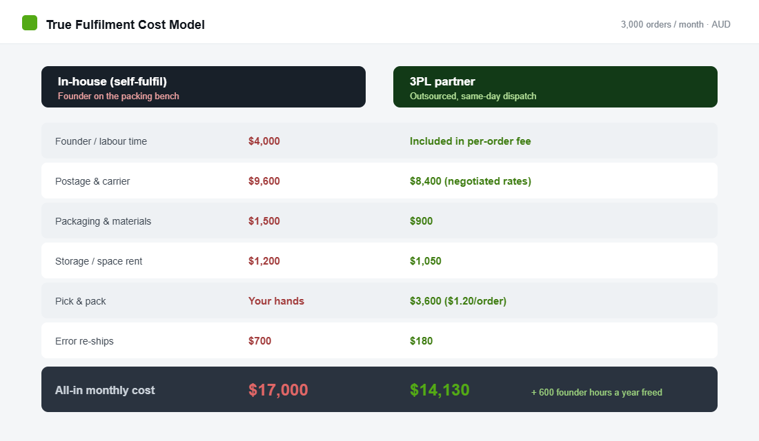 In-house versus 3PL cost model