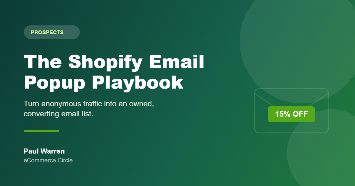 The Shopify Email Popup Playbook featured image, eCommerce Circle