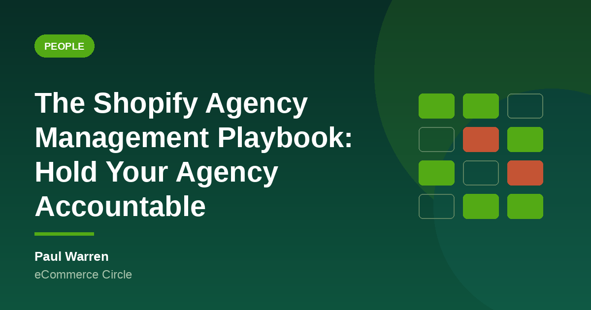 The Shopify Agency Management Playbook cover image, eCommerce Circle, Paul Warren