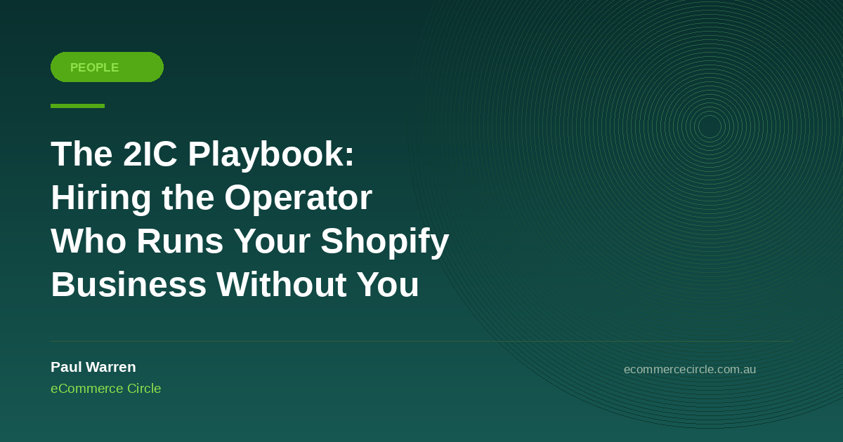 The 2IC Playbook cover image for eCommerce Circle