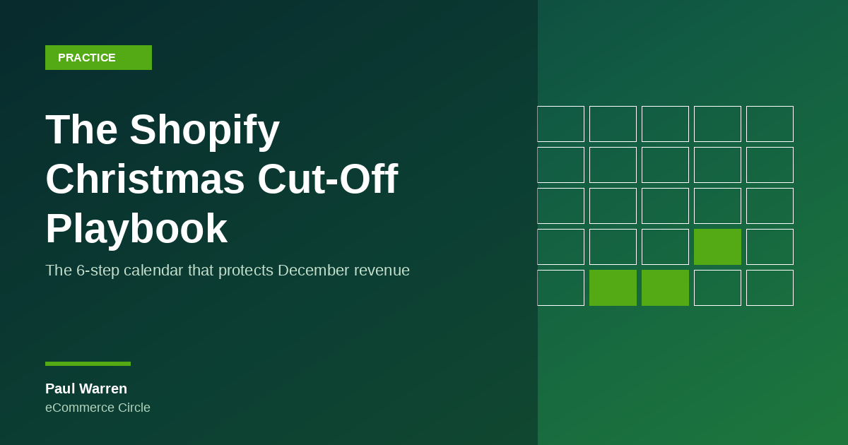 The Shopify Christmas Cut-Off Playbook: The 6-Step Calendar That Protects December Revenue