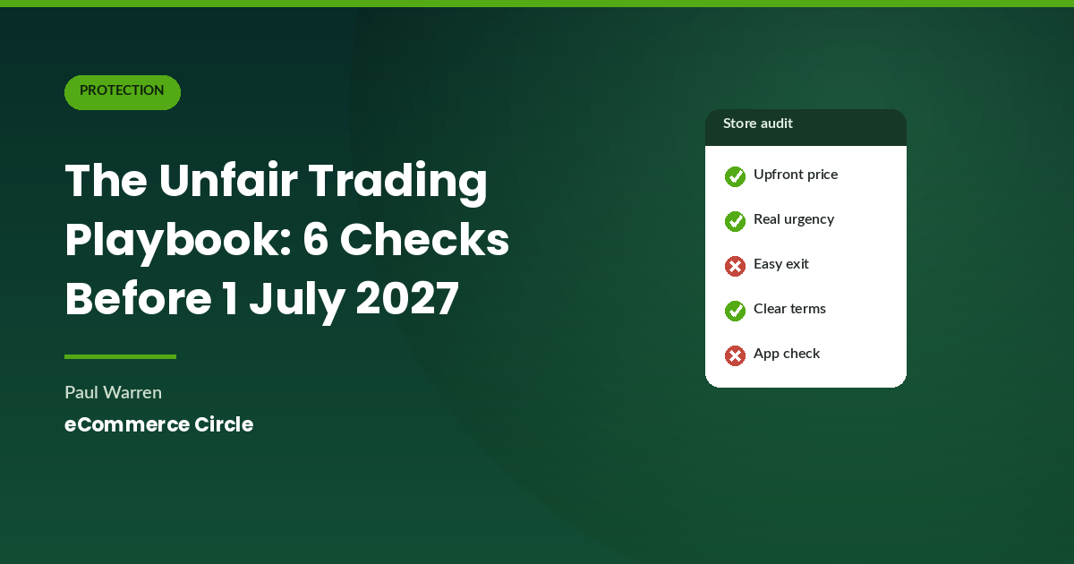 The Unfair Trading Playbook featured image with Protection category badge