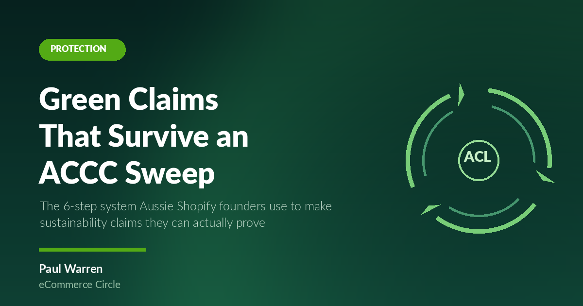 The Shopify Green Claims Playbook: The 6-Step System Aussie Founders Use to Make Sustainability Claims That Survive an ACCC Sweep