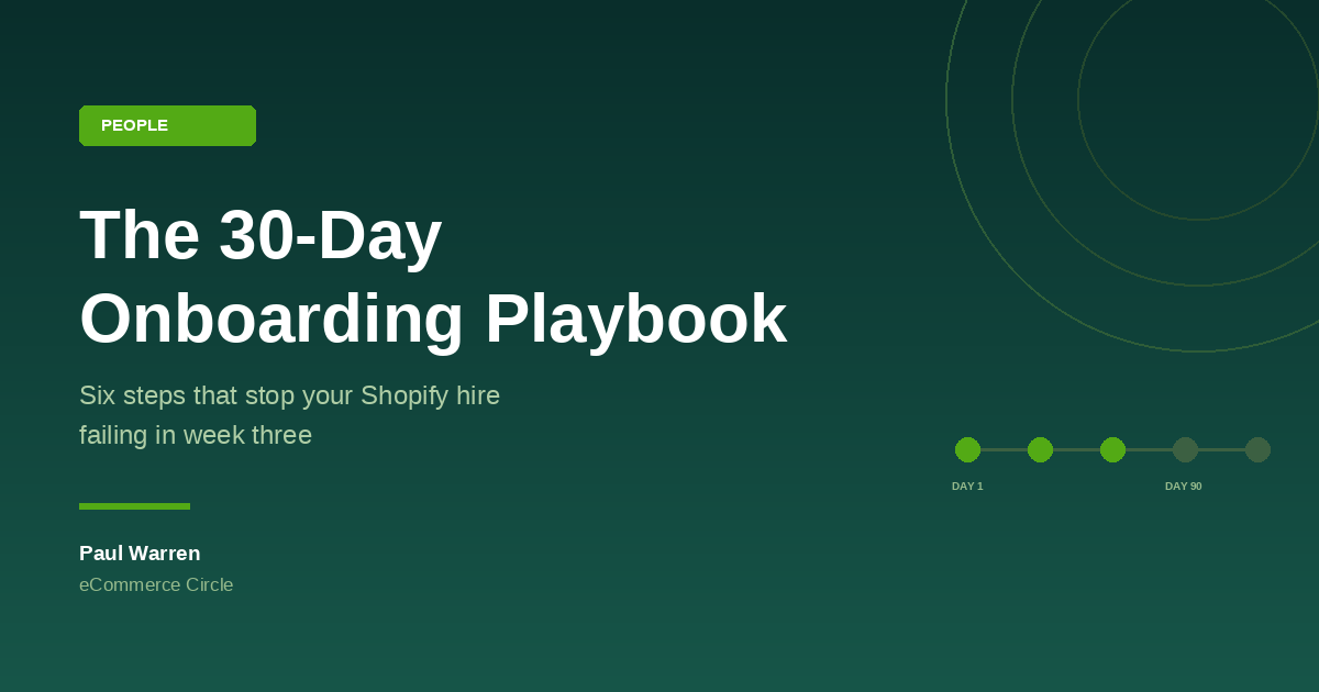 The 30-Day Onboarding Playbook: 6 Steps That Stop Your Shopify Hire Failing in Week Three