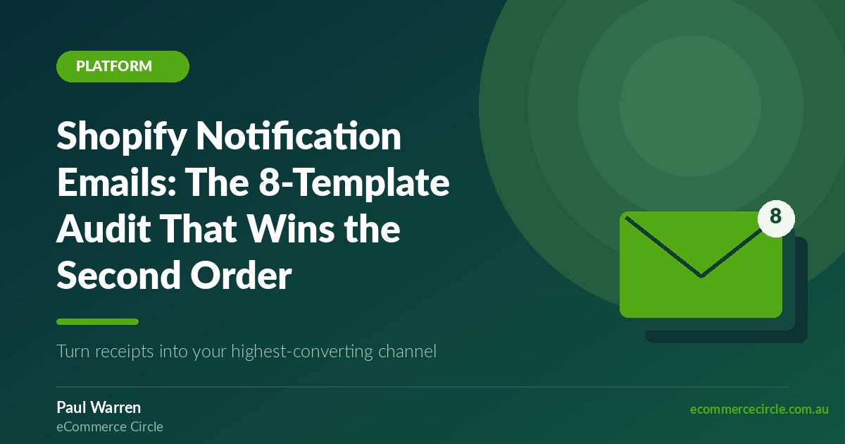 Shopify Notification Emails: The 8-Template Audit That Wins the Second Order