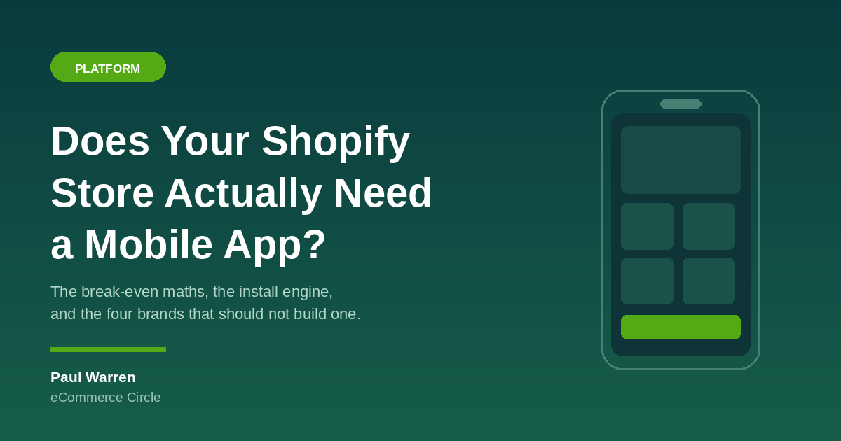 Does Your Shopify Store Actually Need a Mobile App? The Break-Even Maths to Run First
