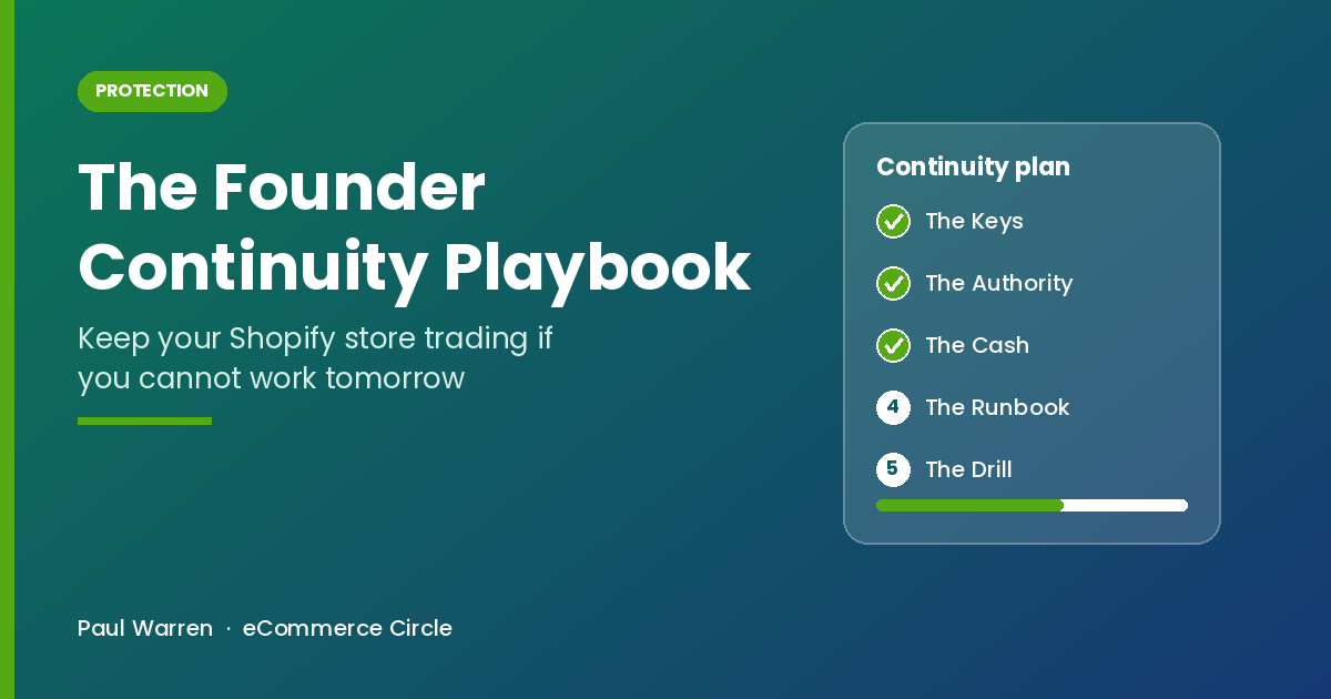 The Founder Continuity Playbook featured image for eCommerce Circle