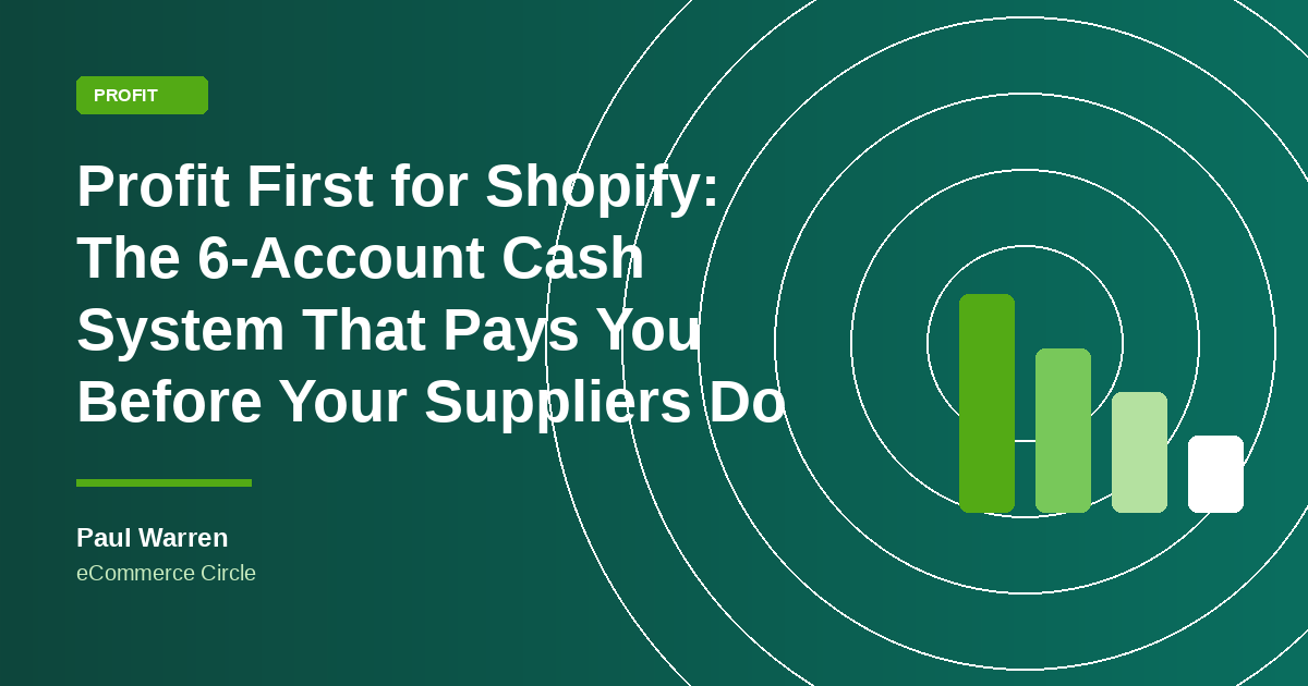 Profit First for Shopify: the 6-account cash system that pays you before your suppliers do