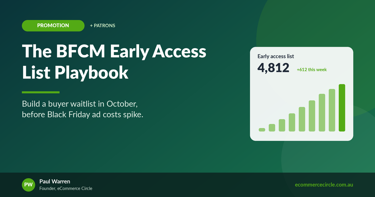 BFCM Early Access List Playbook featured image for Aussie Shopify brands