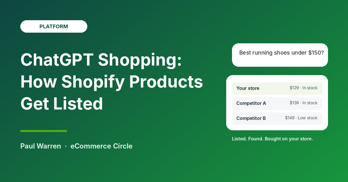 ChatGPT Shopping: How Shopify Products Get Listed