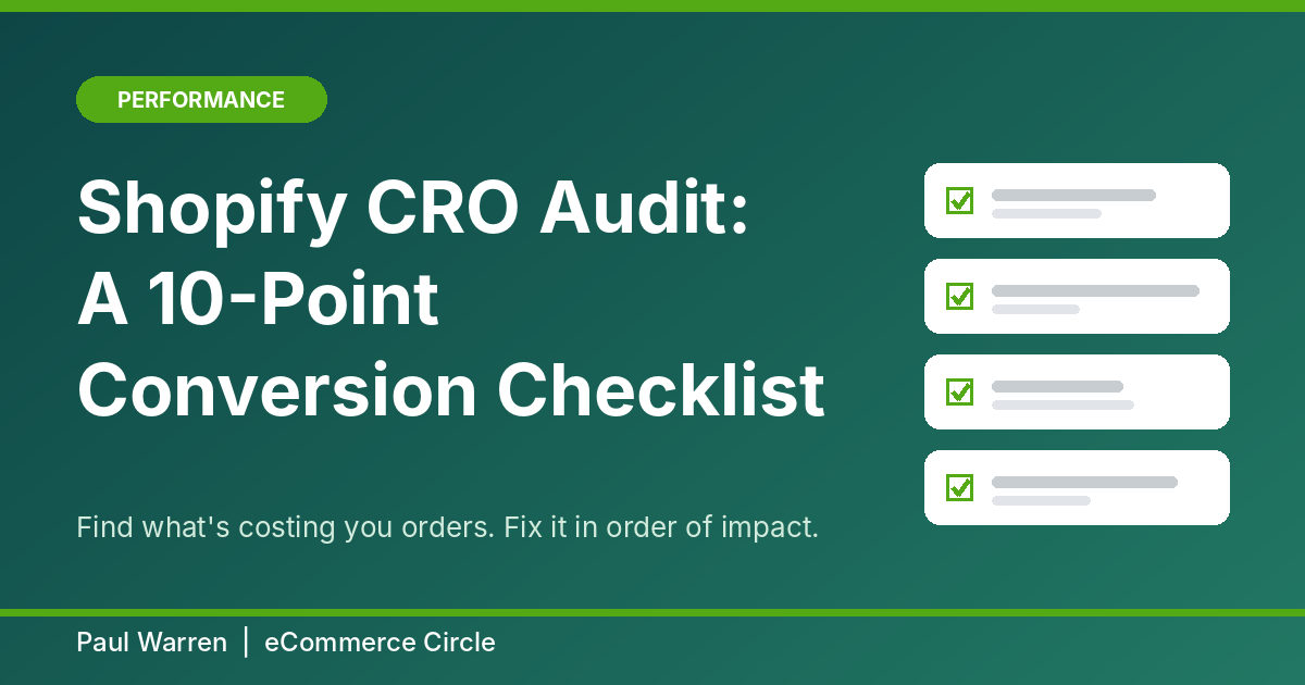 Shopify CRO Audit: A 10-Point Conversion Checklist featured image
