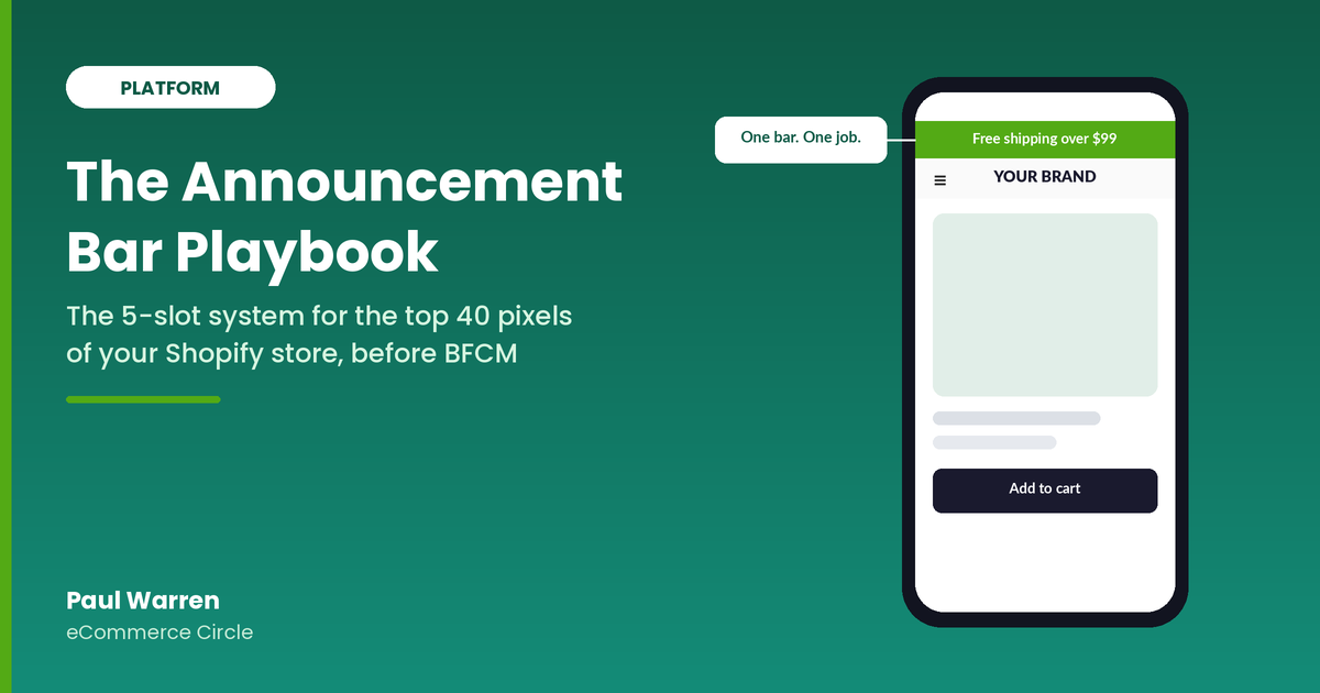 The Announcement Bar Playbook for Shopify stores, eCommerce Circle