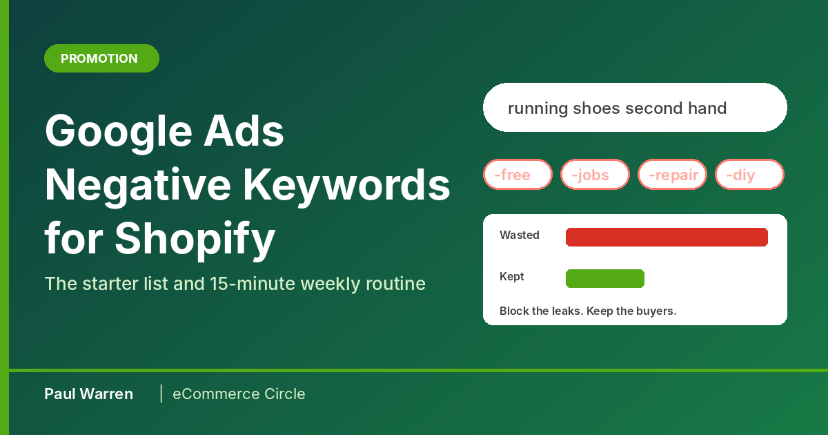 Google Ads Negative Keywords for Shopify: Starter List