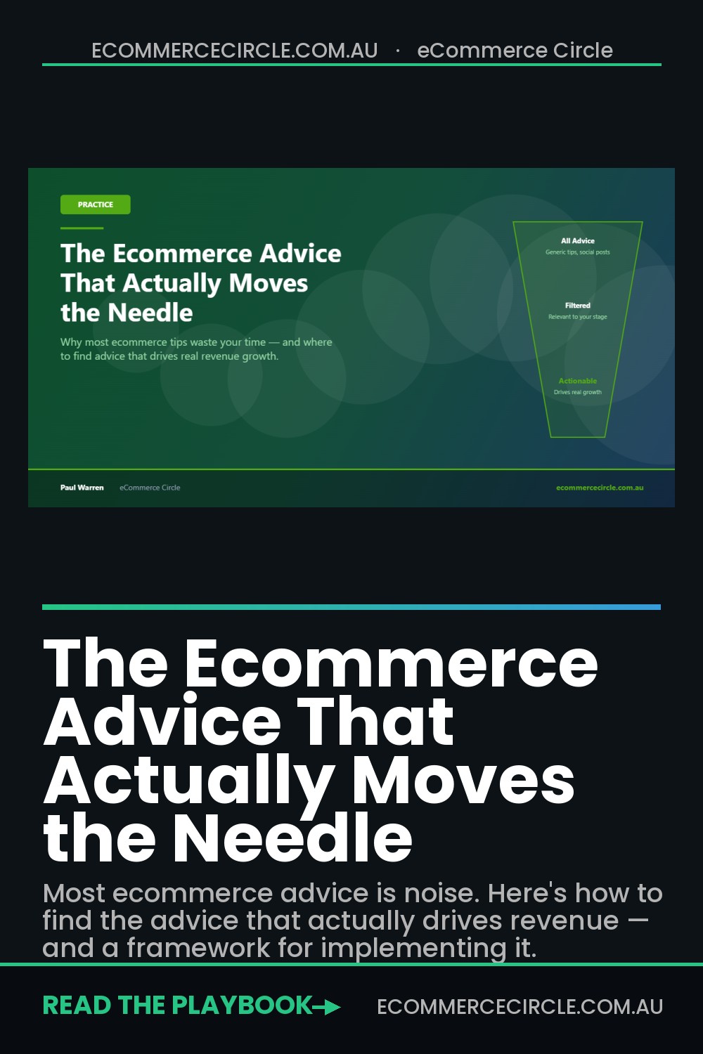 The Ecommerce Advice That Actually Moves the Needle