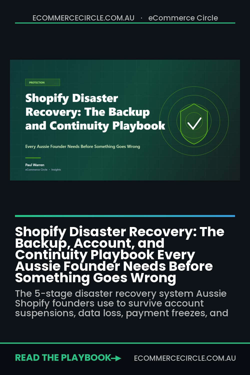 Shopify Disaster Recovery: The Backup, Account, and Continuity Playbook Every Aussie Founder Needs Before Something Goes Wrong