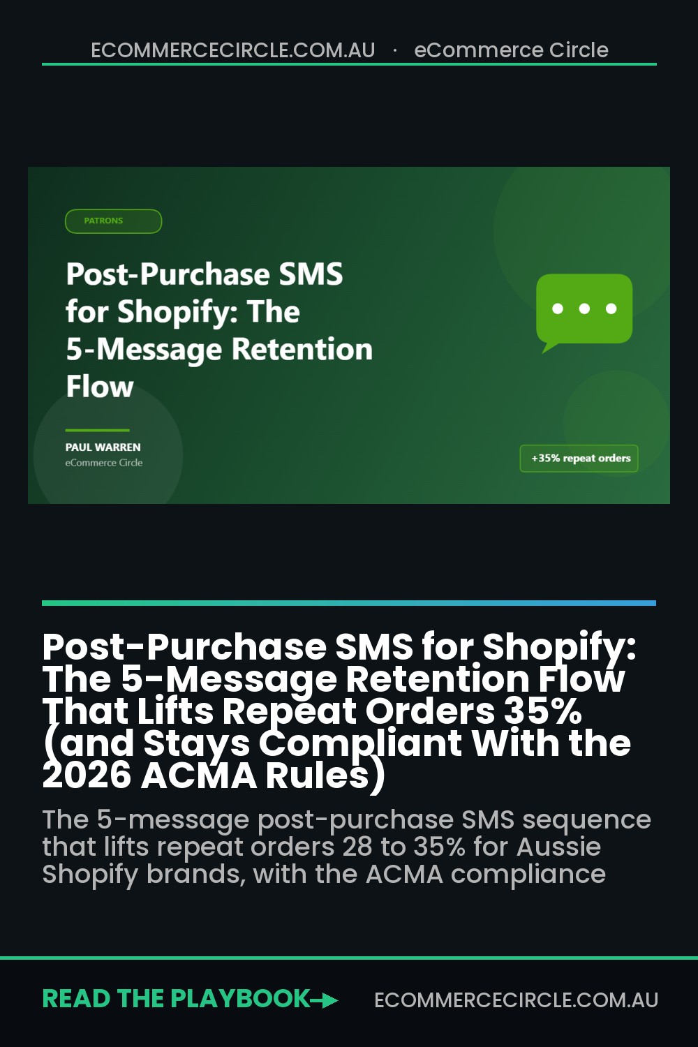 Post-Purchase SMS for Shopify: The 5-Message Retention Flow That Lifts Repeat Orders 35% (and Stays Compliant With the 2026 ACMA Rules)