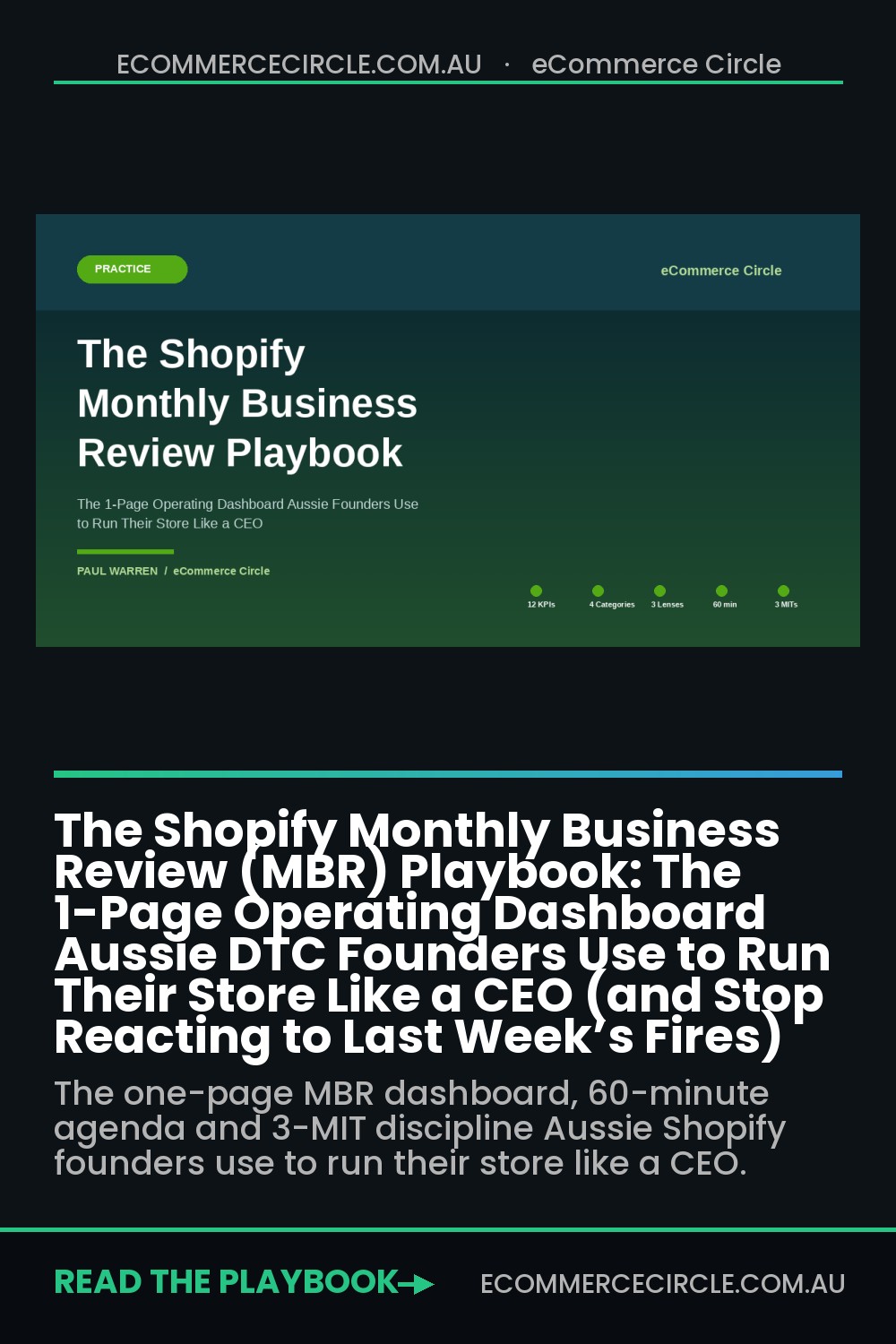 The Shopify Monthly Business Review (MBR) Playbook: The 1-Page Operating Dashboard Aussie DTC Founders Use to Run Their Store Like a CEO (and Stop Reacting to Last Week’s Fires)