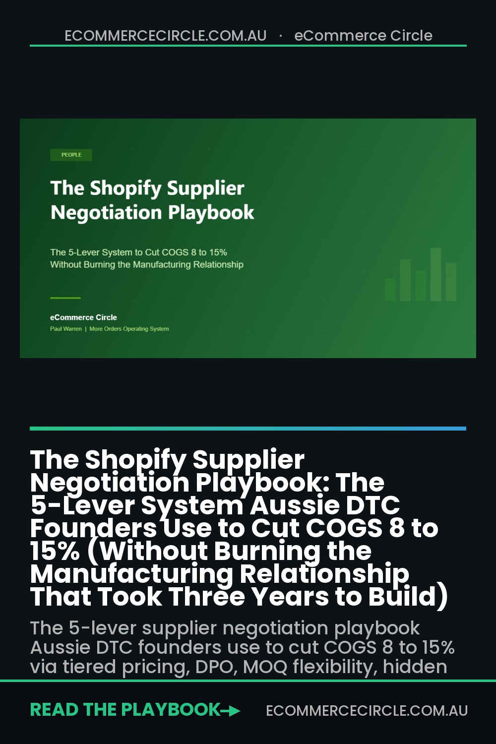 The Shopify Supplier Negotiation Playbook: The 5-Lever System Aussie DTC Founders Use to Cut COGS 8 to 15% (Without Burning the Manufacturing Relationship That Took Three Years to Build)