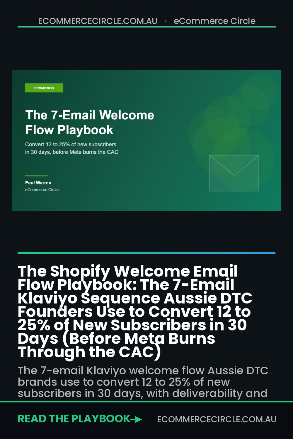 The Shopify Welcome Email Flow Playbook: The 7-Email Klaviyo Sequence Aussie DTC Founders Use to Convert 12 to 25% of New Subscribers in 30 Days (Before Meta Burns Through the CAC)