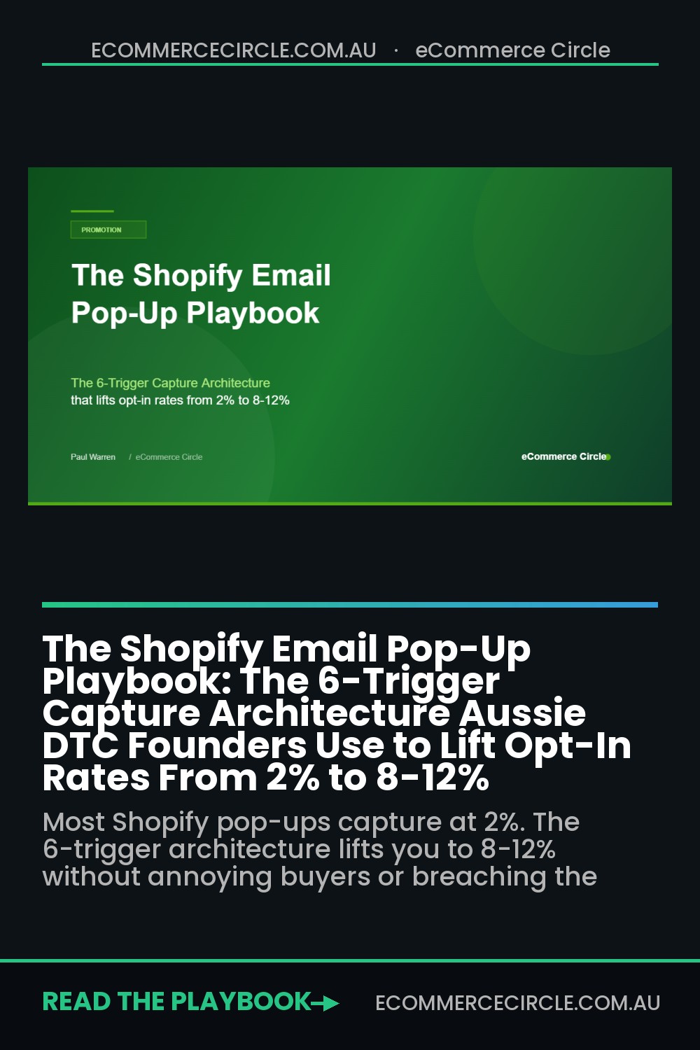 The Shopify Email Pop-Up Playbook: The 6-Trigger Capture Architecture Aussie DTC Founders Use to Lift Opt-In Rates From 2% to 8-12%