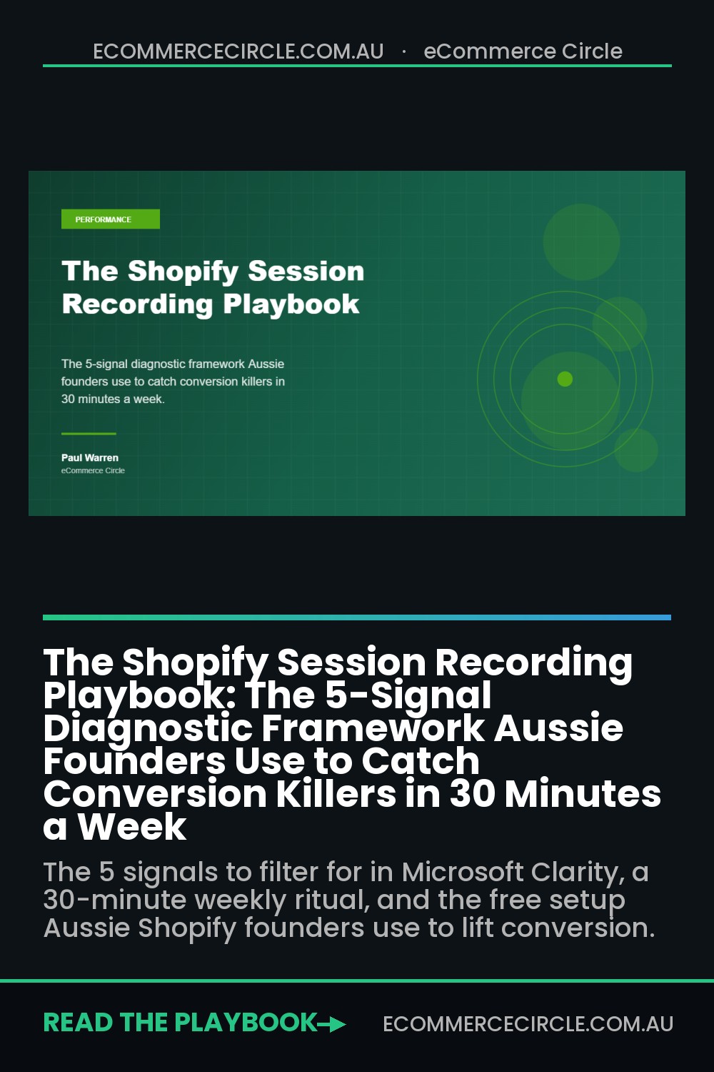 The Shopify Session Recording Playbook: The 5-Signal Diagnostic Framework Aussie Founders Use to Catch Conversion Killers in 30 Minutes a Week