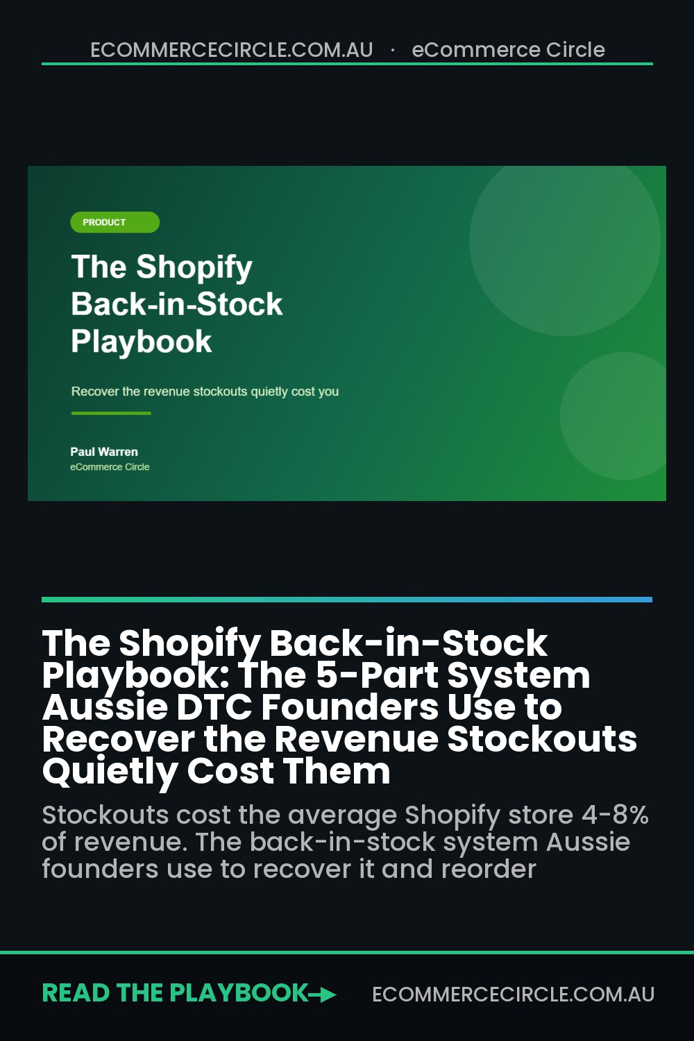 The Shopify Back-in-Stock Playbook: The 5-Part System Aussie DTC Founders Use to Recover the Revenue Stockouts Quietly Cost Them