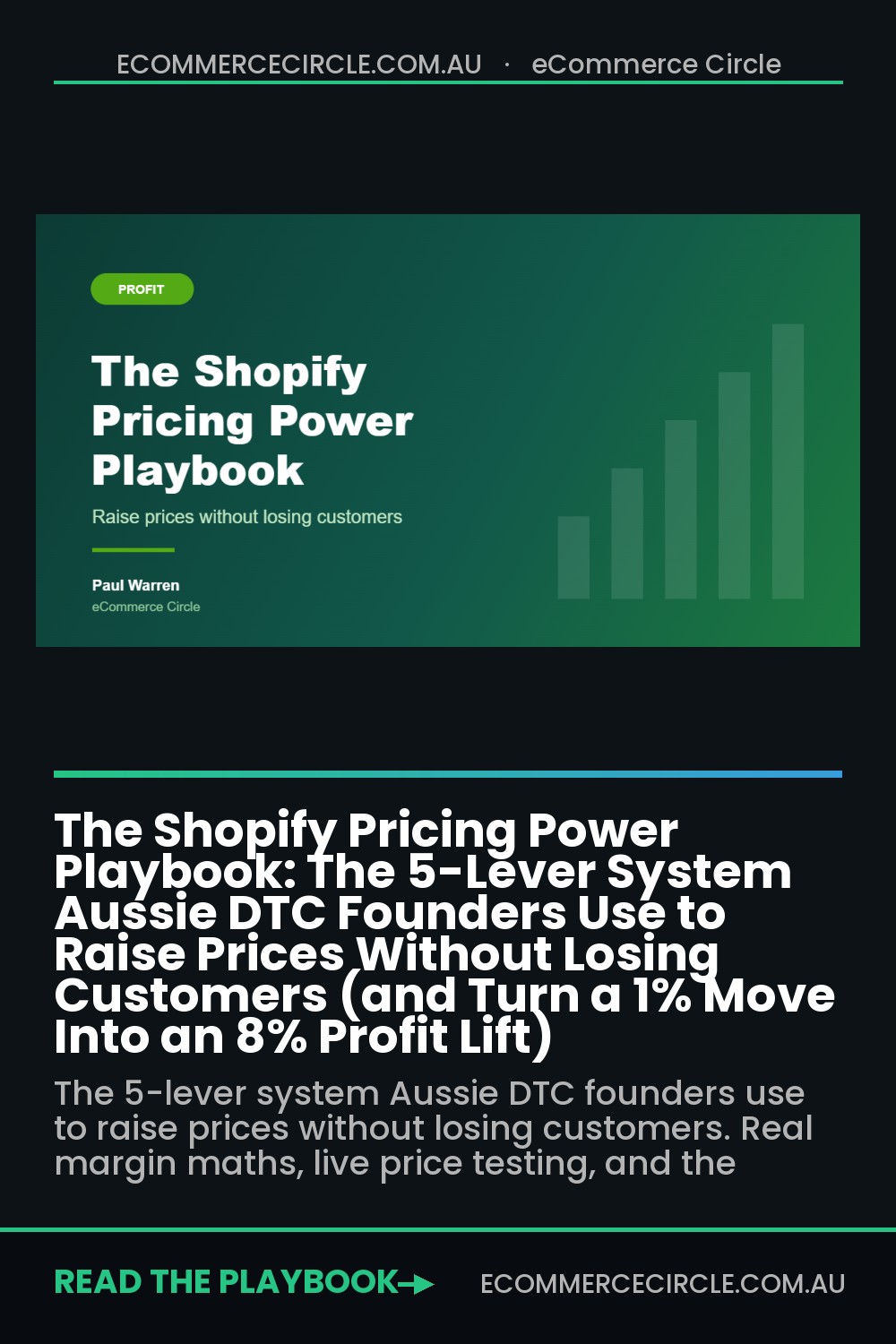 The Shopify Pricing Power Playbook: The 5-Lever System Aussie DTC Founders Use to Raise Prices Without Losing Customers (and Turn a 1% Move Into an 8% Profit Lift)
