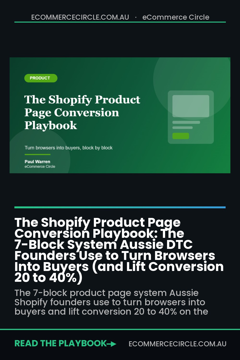 The Shopify Product Page Conversion Playbook: The 7-Block System Aussie DTC Founders Use to Turn Browsers Into Buyers (and Lift Conversion 20 to 40%)