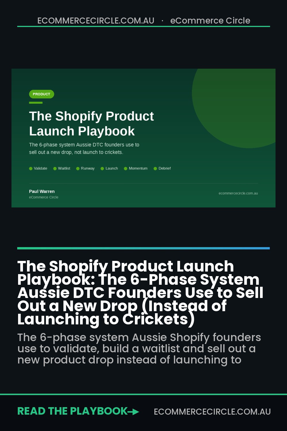 The Shopify Product Launch Playbook: The 6-Phase System Aussie DTC Founders Use to Sell Out a New Drop (Instead of Launching to Crickets)