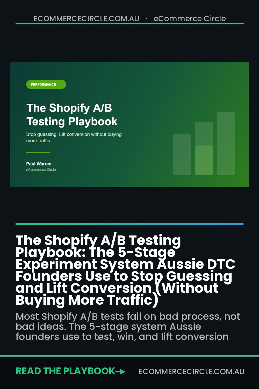 The Shopify A/B Testing Playbook: The 5-Stage Experiment System Aussie DTC Founders Use to Stop Guessing and Lift Conversion (Without Buying More Traffic)