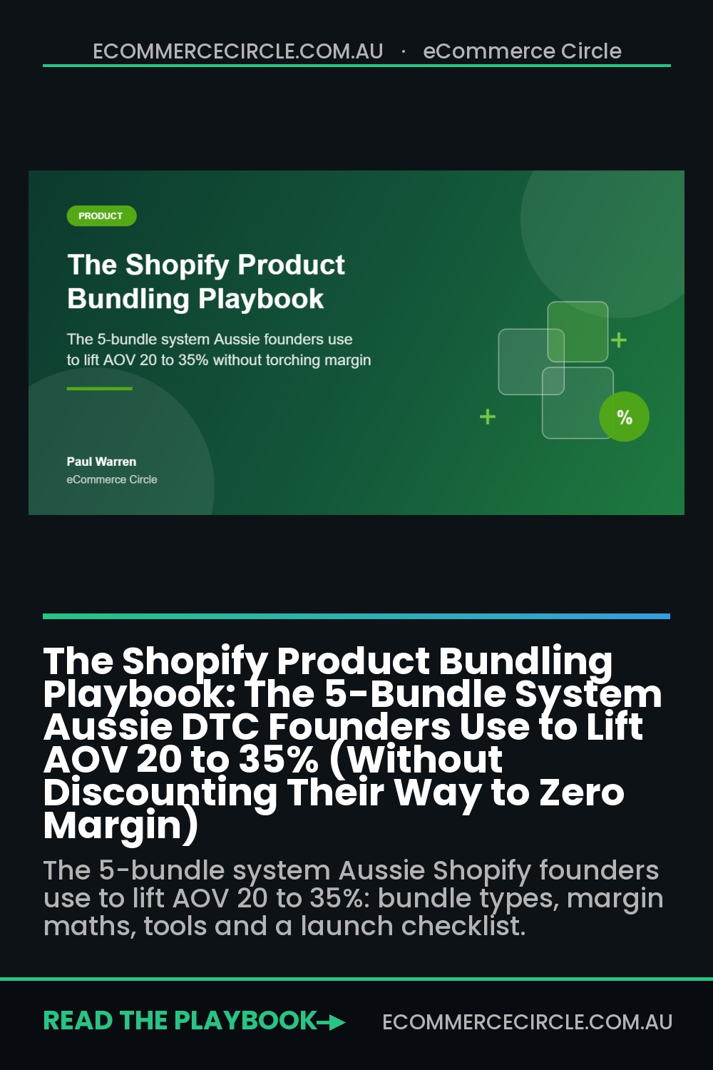 The Shopify Product Bundling Playbook: The 5-Bundle System Aussie DTC Founders Use to Lift AOV 20 to 35% (Without Discounting Their Way to Zero Margin)