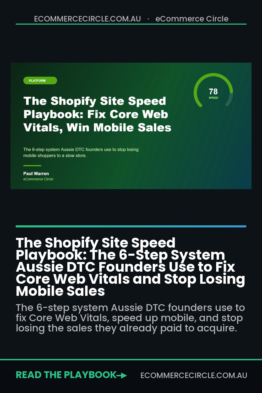 The Shopify Site Speed Playbook: The 6-Step System Aussie DTC Founders Use to Fix Core Web Vitals and Stop Losing Mobile Sales